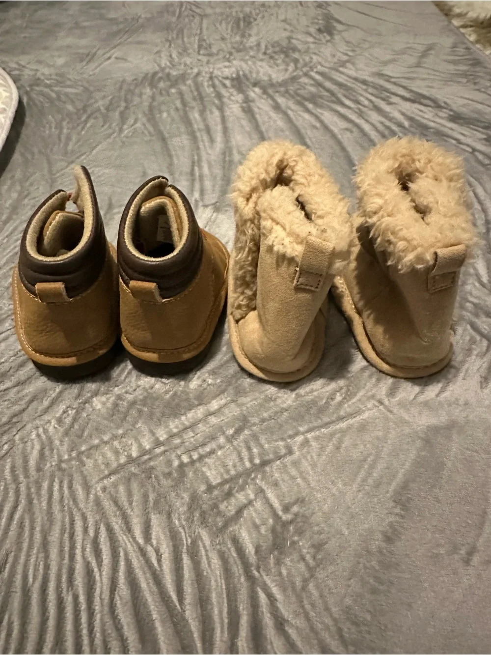 5/$25 Baby Bear Booties & Tan Boots - Set of 2
